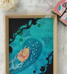 aquarelle originale requin baleine par Aline Richard illustration