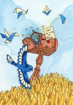 oiseau origami par Aline Richard illustration